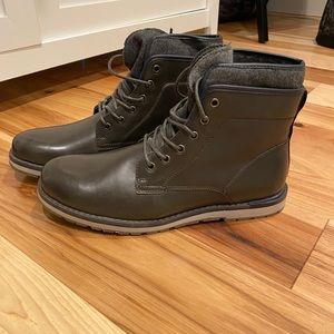 Grey “leather” boots